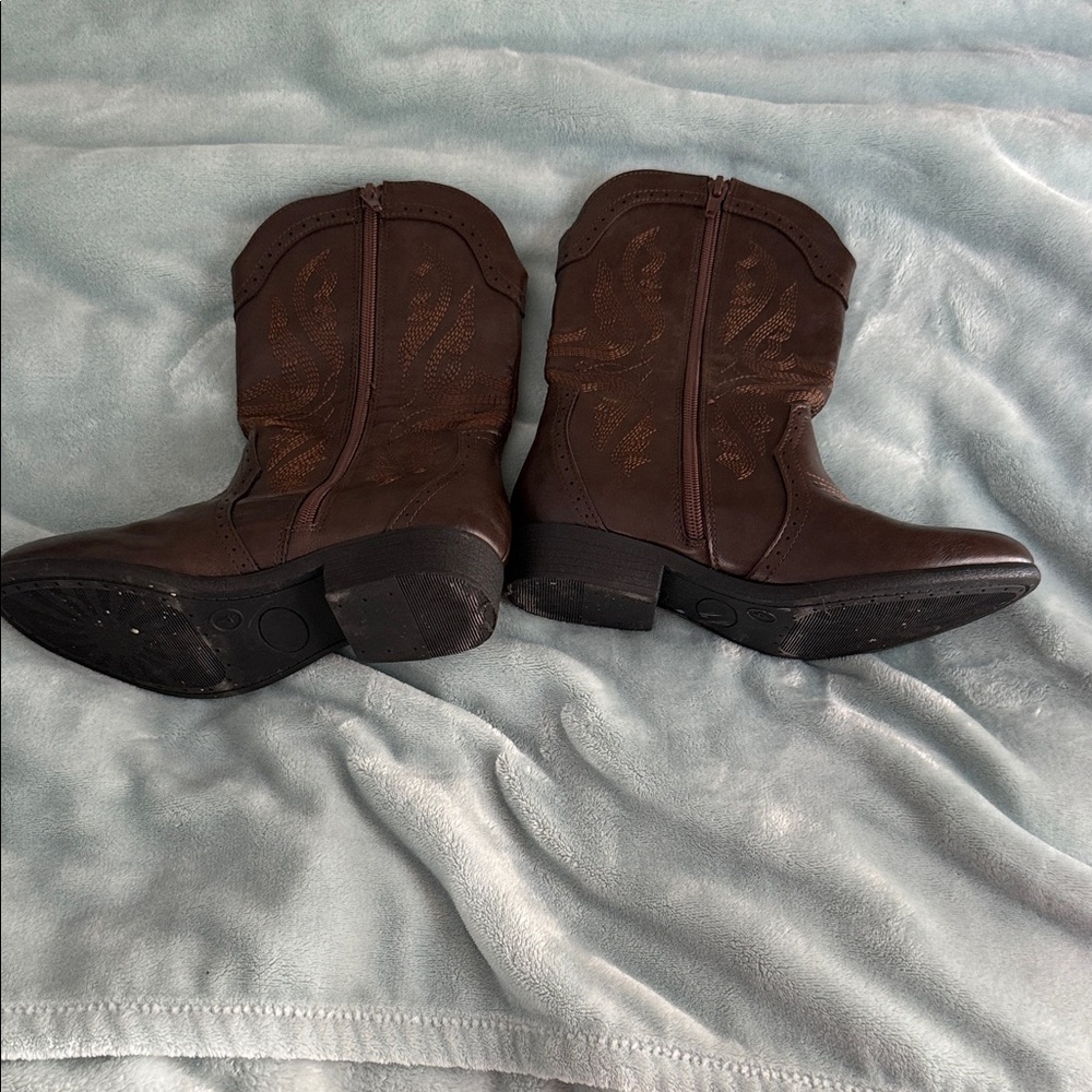 Dream Pairs Brown Kids Cowboy Boots - Picture 6 of 11